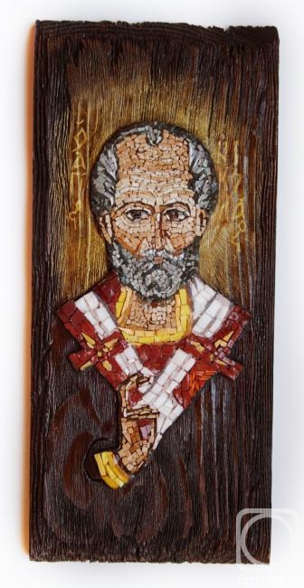 Izmailova Natalia. Saint Nicholas, Archbishop. Myra, orthodox icon (mosaic)