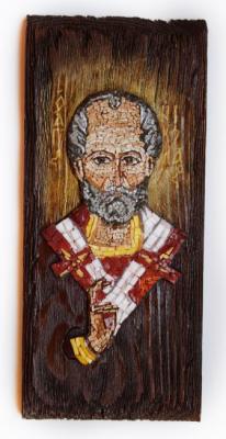 Saint Nicholas, Archbishop. Myra, orthodox icon (mosaic). Izmailova Natalia