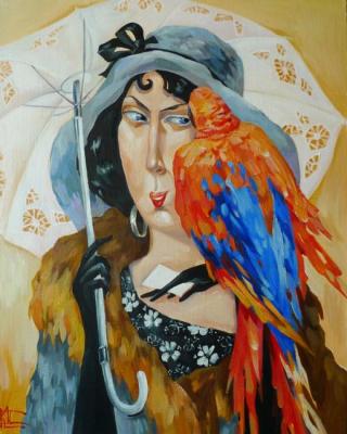 The lady with the parrot. Panina Kira