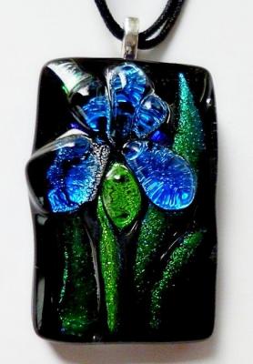 Pendant "Night" dichroic glass fusing (Exclusive Jewelry). Repina Elena