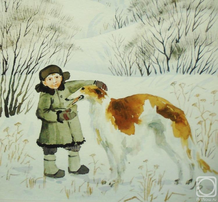 Kuznetsova Margarita. Boy with greyhound