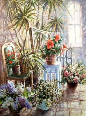 Flowers on the staircase. kulikov dmitrii