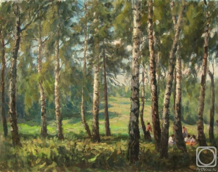 Rudin Petr. Picnic in the birch grove