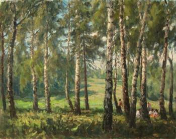 Picnic in the birch grove. Rudin Petr