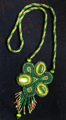 Necklace "Green flower"