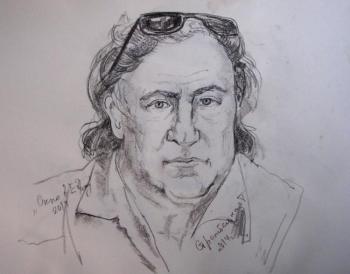 Sketch by actor Gerard Depardieu. Strezhbetskaya Tatjana Strezhbetskaya