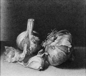 Still life with garlic. Kushevsky Yury