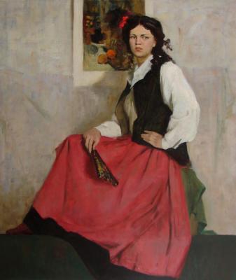 A portrait of the girl in the Spanish suit. Panov Igor