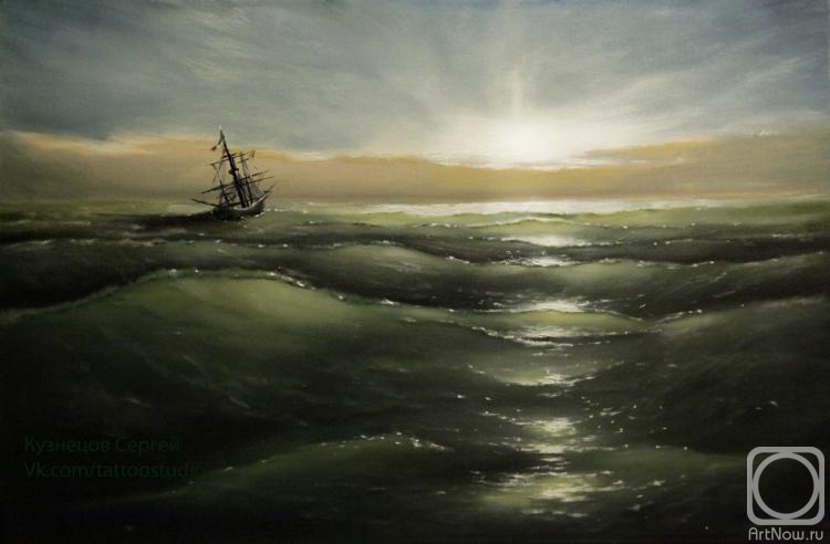 Kuznetsov Sergey. Evening sea