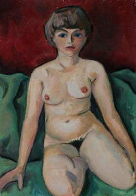 Sitting on a green plaid