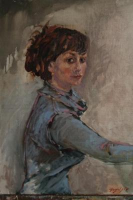 Portrait of the artist for work. Ekaterina Krylova. Polyakov Arkady
