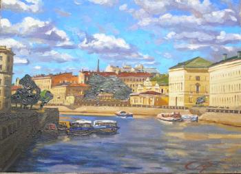 Er 1255 :: September. River Fontanka (View on Sheremetevsky Palace and Catherine Institute Building, St Petersburg, Russia). Ershov Vladimir