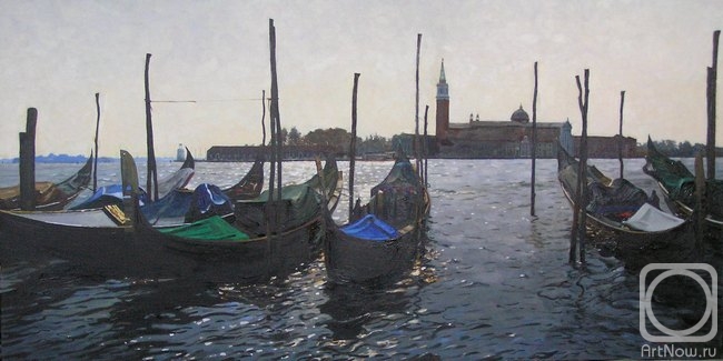 Ershov Vladimir. Er 1262 :: Venice. Gondolas (View of San Giorgio Maggiore)
