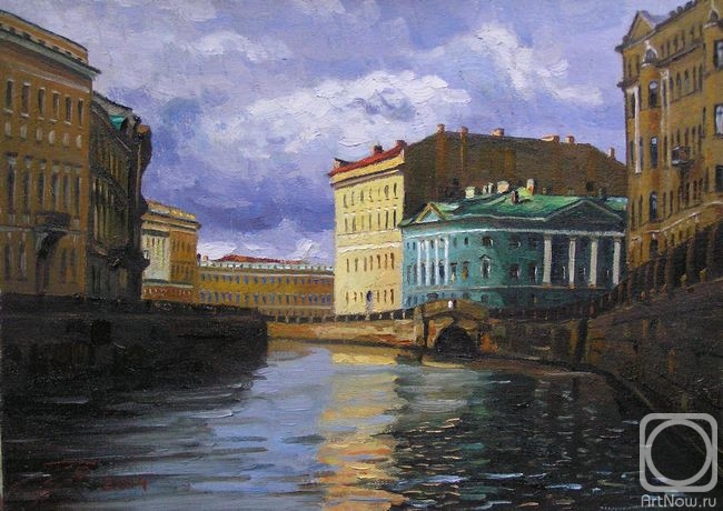 Ershov Vladimir. Er 1273 :: The River Moika. Cloudy day (St Petersburg, Russia)