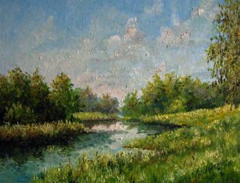 Summer landscape with river. Konturiev Vaycheslav
