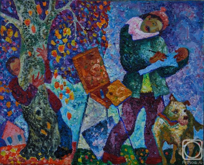 Tschernjavski Michail. The artist and his dog