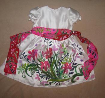 Children's Dress "Wonderful flowers" (Hand-Painted). Zarechnova Yulia