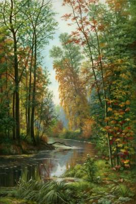 Autumn landscape. Shishkin I.I. (copy). Kalina Oksana