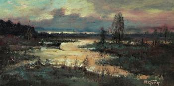 Morning on the Pond, a boat