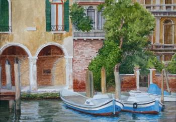 Venice. Moored boats