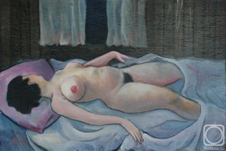 Klenov Valeriy. Lying on a pink pillow