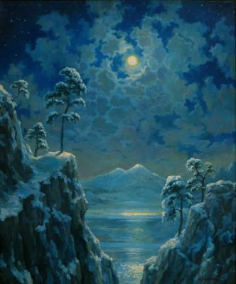 In a moonlight sleepy lake. Volkov Sergey