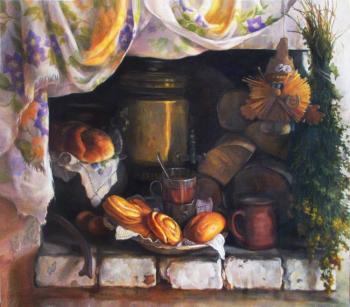 Painting Russian stove. Shumakova Elena