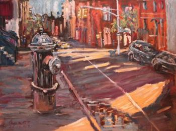 Blue dog and the shadow of West Broadway. Rakhmatulin Roman