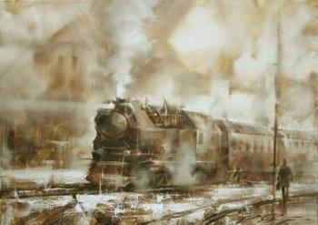 The train departs. Orlov Dmitriy