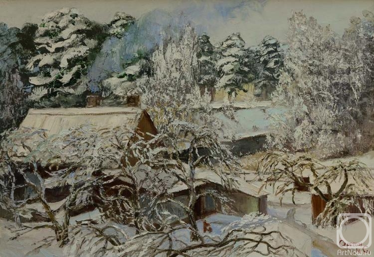 Seregin Sergey. A Yard in Snow. The Old Appletrees