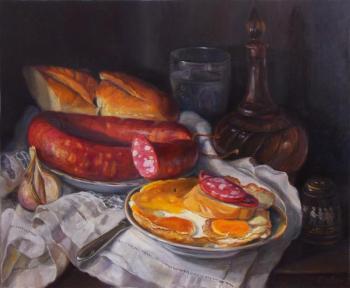 Still life with scrambled eggs. Shumakova Elena