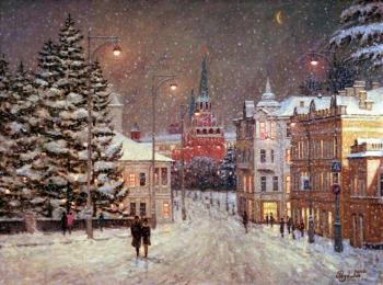 Snow on Volhonka street (Street Volhonka). Razzhivin Igor