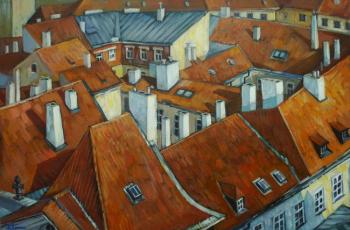 The roofs of old Prague (On The Roofs). Panina Kira
