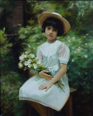 Portrait of the little girl. Golovin Alexey