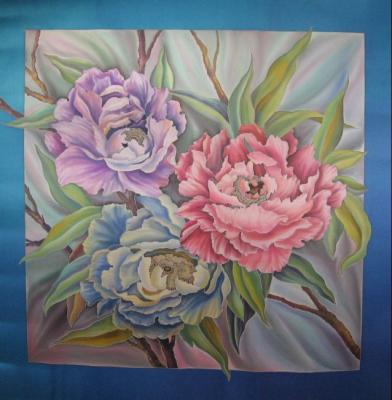 Shawl shawl "Peonies"