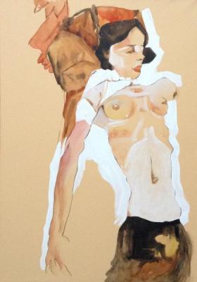 Semi-Nude Girl. Egon Schiele.  