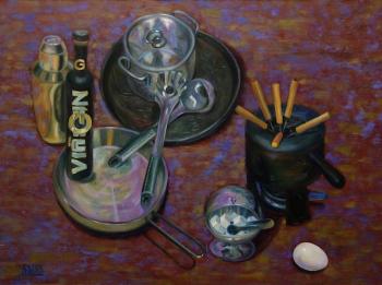 Still Life with Metallic Dishes