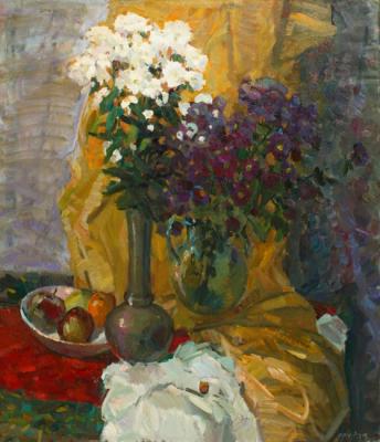 Two of bouquet on the yellow drapery ( ). Zhukova Juliya