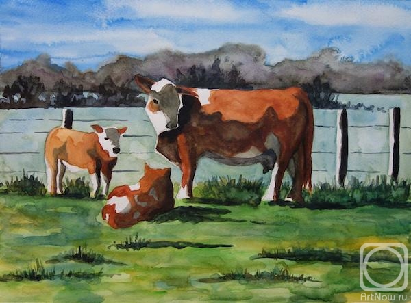 659 Коровы» картина Луканевой Ларисы (бумага, акварель) — купить на  ArtNow.ru