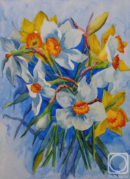Lukaneva Larissa. 661 Daffodils white and yellow