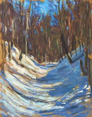 Snow in a ravine (study). Chistov Ivan