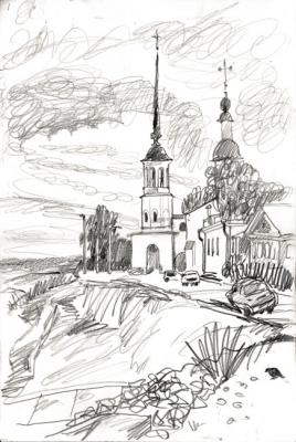 Veliky Ustyug. Temple on the shore. Karaceva Galina
