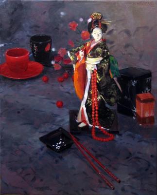 Still Life with Japanese doll