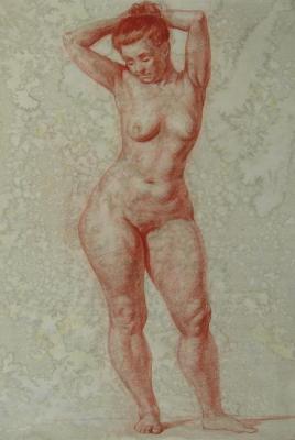 The woman naked