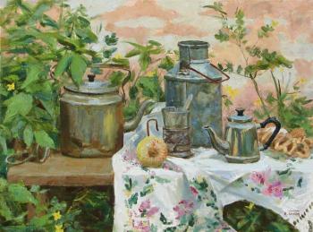 A still-life with a teapot. Panov Igor