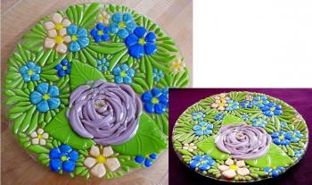 Glass dish for the holiday table "Provence" 3 fusing ( ). Repina Elena