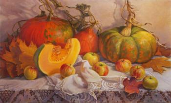 Pumpkins and apples