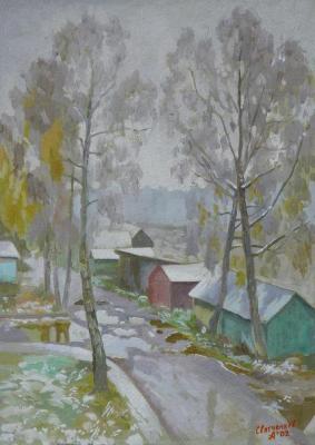The first snow. Fedoskino. Svyatchenkov Anton