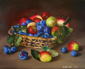 Plums in a basket