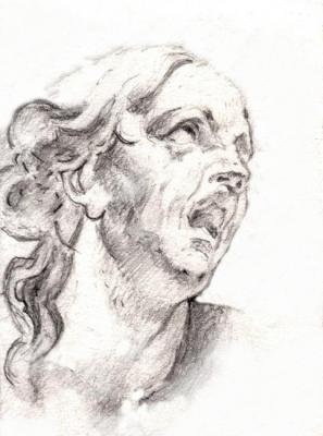 The shouting woman (Drawing Female Head). Tafel Zinovy